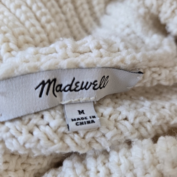 Madewell Cable Knitted Turtleneck Sweater in Antique Cream Color size Medium - Picture 11 of 15